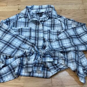 Forever 21 Black and White Plaid Button Down Shirt